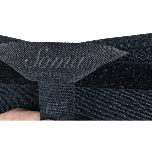 Soma Nightgown Women XL Black V-Neck Long Sleeve Stretch Relaxed - Picture 5 of 10